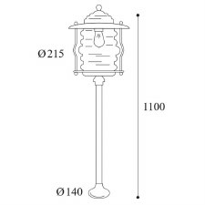 Additional picture of Onda Medium Pillar Light 2085 Aged Copper