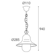 Additional picture of Campanula Chain Porch Light 2094 Aged Copper