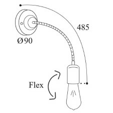 Additional picture of Lumen Flexible Wall Light 3096 Aged Copper