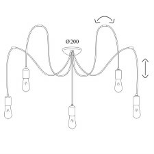 Additional picture of Lumen 5 Light Spider Pendant 3101 Aged Copper