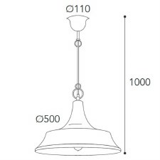 Additional picture of Atelier Pendant Light 3122 Aged Copper Brushed Brass 500mm