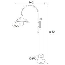 Additional picture of Atelier Small Lamp Post 3137 Aged Copper Clear Glass