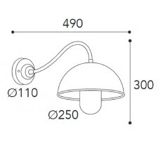Additional picture of Circle Outdoor Wall Light 3238 Aged Copper Clear Glass