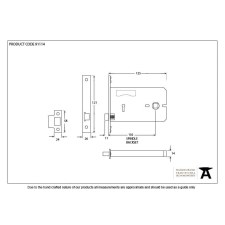 Additional picture of From The Anvil 3 Lever Horizontal Bathroom Lock 5" PVD Brass