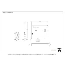 Additional picture of From The Anvil 3 Lever Horizontal Bathroom Lock 5" Stainless Steel