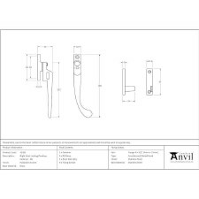 Additional picture of From The Anvil Night Vent Locking Window Fastener RH Polished Chrome