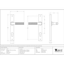 Additional picture of From The Anvil Door Handle Brompton Espag Slimline Lock Set Pewter