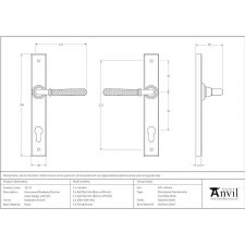 Additional picture of From The Anvil Newbury Hammerd Slim Espag Door Lock Handles Polished Chrome