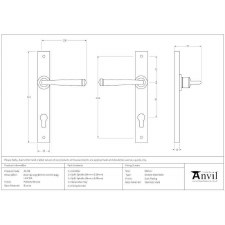 Additional picture of From The Anvil Avon Slimline Espag Door Lock Handles Polished Bronze