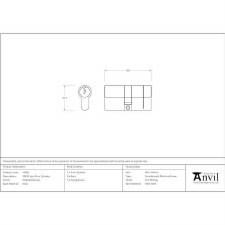 Additional picture of From The Anvil Euro Lock Cylinder 30/30 Polished Bronze Key Differ