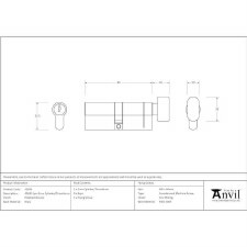 Additional picture of From The Anvil Euro Cylinder Thumbturn 40/40 Polished Bronze KD