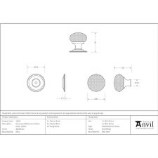 Additional picture of From The Anvil Hammered Mushroom Cabinet Knob 32 Aged Brass