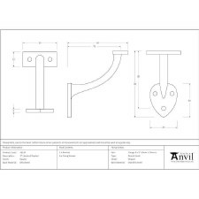 Additional picture of From The Anvil Handrail Bracket 46143 Large Pewter