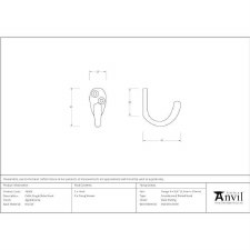Additional picture of From The Anvil Celtic Single Robe Hook Aged Bronze
