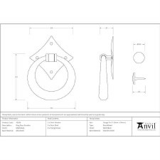 Additional picture of From The Anvil Ring Door Knocker Matt Black 49594