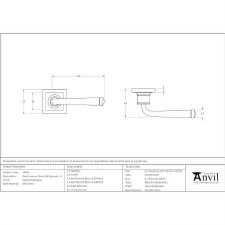 Additional picture of From The Anvil Avon Door Handles Square Rose External Beeswax Unsprung