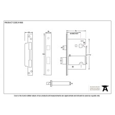 Additional picture of From The Anvil 5 Lever Heavy Duty Sash Lock BS 3" Stainless Steel Keyed Differ