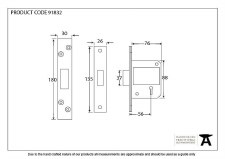 Additional picture of From The Anvil 5 Lever Deadlock 3" PVD Brass Key Differ