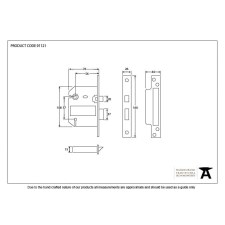 Additional picture of From The Anvil 5 Lever Sash Lock BS 3" PVD Brass