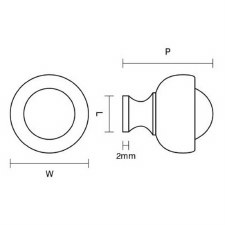 Additional picture of Croft 5110 Planet Cabinet Knob Polished Brass Unlacquered