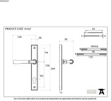 Additional picture of From The Anvil Newbury Slimline Sprung Lever Espag. Lock Set Polished Nickel