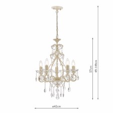 Additional picture of Laura Ashley Shamley 5 Light Chandelier White