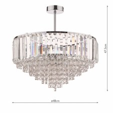 Additional picture of Laura Ashley Vienna Crystal 5 Light Semi Flush Pendant Polished Chrome