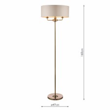 Additional picture of Laura Ashley Sorrento Floor Lamp Antique Brass with Shade