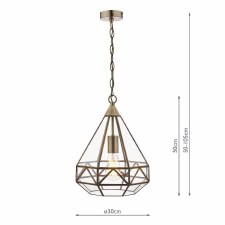 Additional picture of Laura Ashley Zaria Pendant Antique Brass