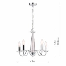 Additional picture of Laura Ashley Blake 5 Light Pendant Crystal