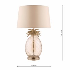 Additional picture of Laura Ashley Pineapple Table Lamp Large Champagne Glass with Shade