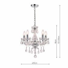 Additional picture of Laura Ashley Harriet 5 Light Crystal Chandelier