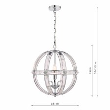 Additional picture of Laura Ashley Aidan 3 Light Pendant Polished Chrome
