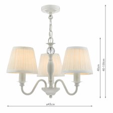 Additional picture of Laura Ashley Ellis 3 Light Pendant Satin Grey with Shades
