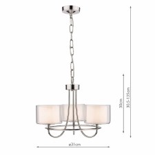 Additional picture of Laura Ashley Southwell 3 Light Pendant Polished Nickel