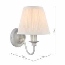 Additional picture of Laura Ashley Ellis Wall Light Satin Grey with Shade