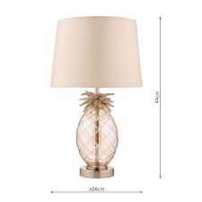 Additional picture of Laura Ashley Pineapple Table Lamp Champagne Glass with Shade