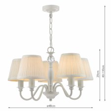 Additional picture of Laura Ashley Ellis Pendant 5 Light Grey Satin Grey with Shades