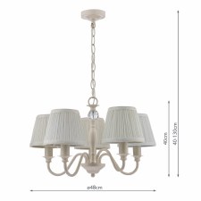 Additional picture of Laura Ashley Ellis 5 Light Pendant Satin Cream with Shades