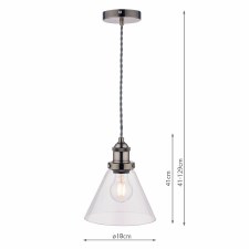 Additional picture of Laura Ashley Isaac Pendant 1 Light Satin Nickel
