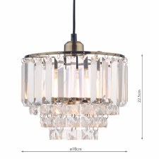 Additional picture of Laura Ashley Vienna Easy Fit Pendant Shade Antique Brass & Crystal