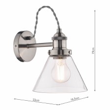 Additional picture of Laura Ashley Isaac Wall Light Satin Nickel