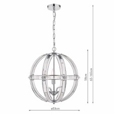 Additional picture of Laura Ashley Aidan 5 Light Pendant Polished Chrome