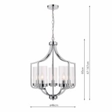 Additional picture of Laura Ashley Joseph 5 Light Chandelier Polished Chrome