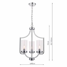 Additional picture of Laura Ashley Joseph 3 Light Chandelier Polished Chrome