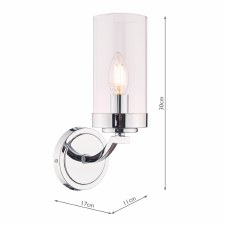 Additional picture of Laura Ashley Joseph Wall Light Polished Chrome