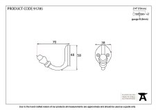Additional picture of From The Anvil Acorn Coat Hook Polished Chrome
