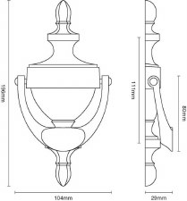 Additional picture of Croft Adam Door Knocker 1771 Distressed Brass