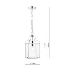 Additional picture of Aled Single Lantern Pendant Polished Chrome