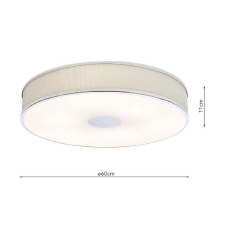 Additional picture of Alvaro 6 Light Flush Ceiling Light Polished Chrome & Ivory Shade